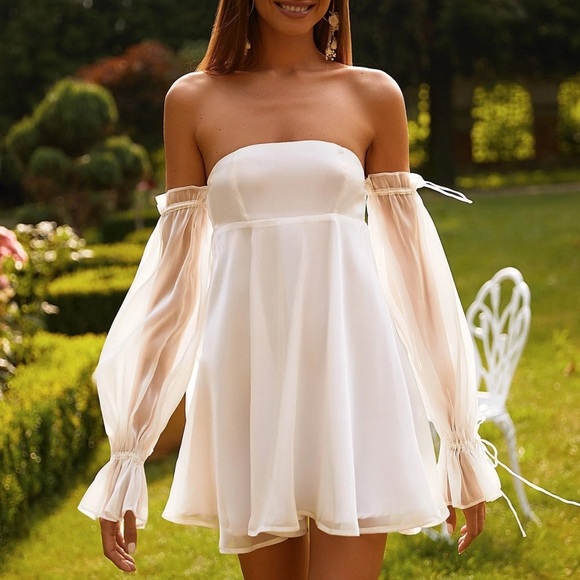Alamour The Label Off-Shoulder White Dress - Picture 1 of 5